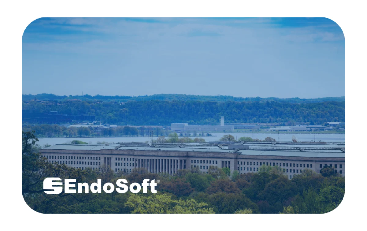 A thumbnail image featuring an aerial shot of the Pentagon and the Potomac River. The image is shaded in EndoSoft® blue and has the EndoSoft® logo placed in it
