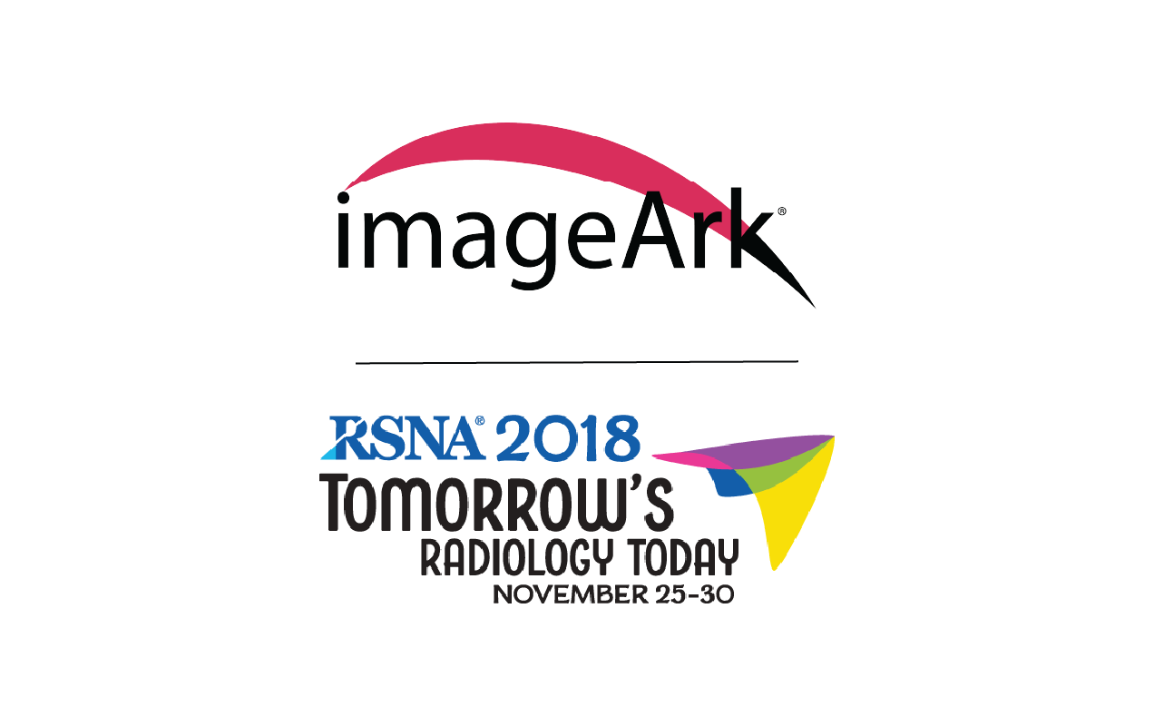A graphic that features logos for ImageArk and RSNA 18, split by a thin grey line.