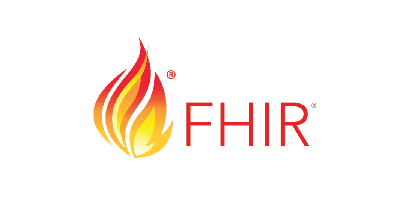 FHIR logo with a stylized flame next to the word 