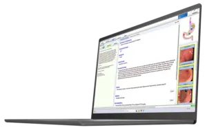 A laptop showing Argus Automated Procedure Documentation software