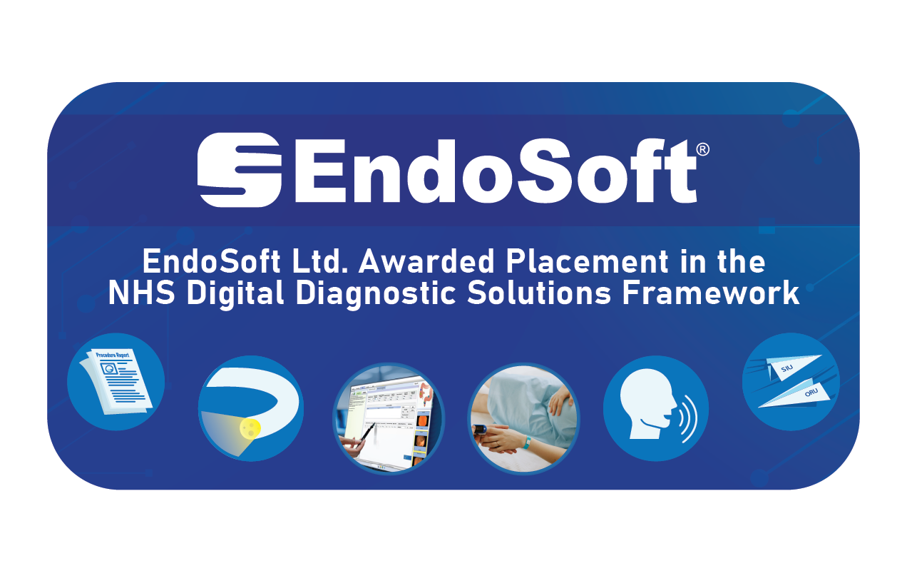 Thumbnail image showing 'EndoSoft Ltd. Awarded Placement in the NHS Digital Diagnostic Solutions Framework ' above the EndoSoft logo, with various graphics
